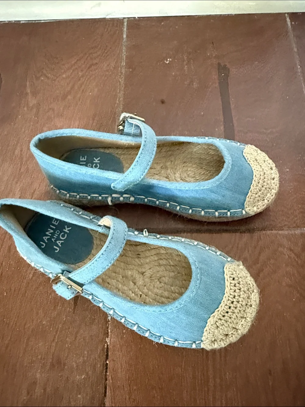 Janie and Jack Light Blue Mary Jane Espadrille Flats